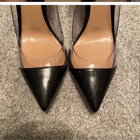 Gianvito Rossi Plexi 85 leather and PVC pumps designer heels black 37.5 - Picture 4 of 9